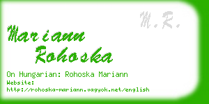 mariann rohoska business card